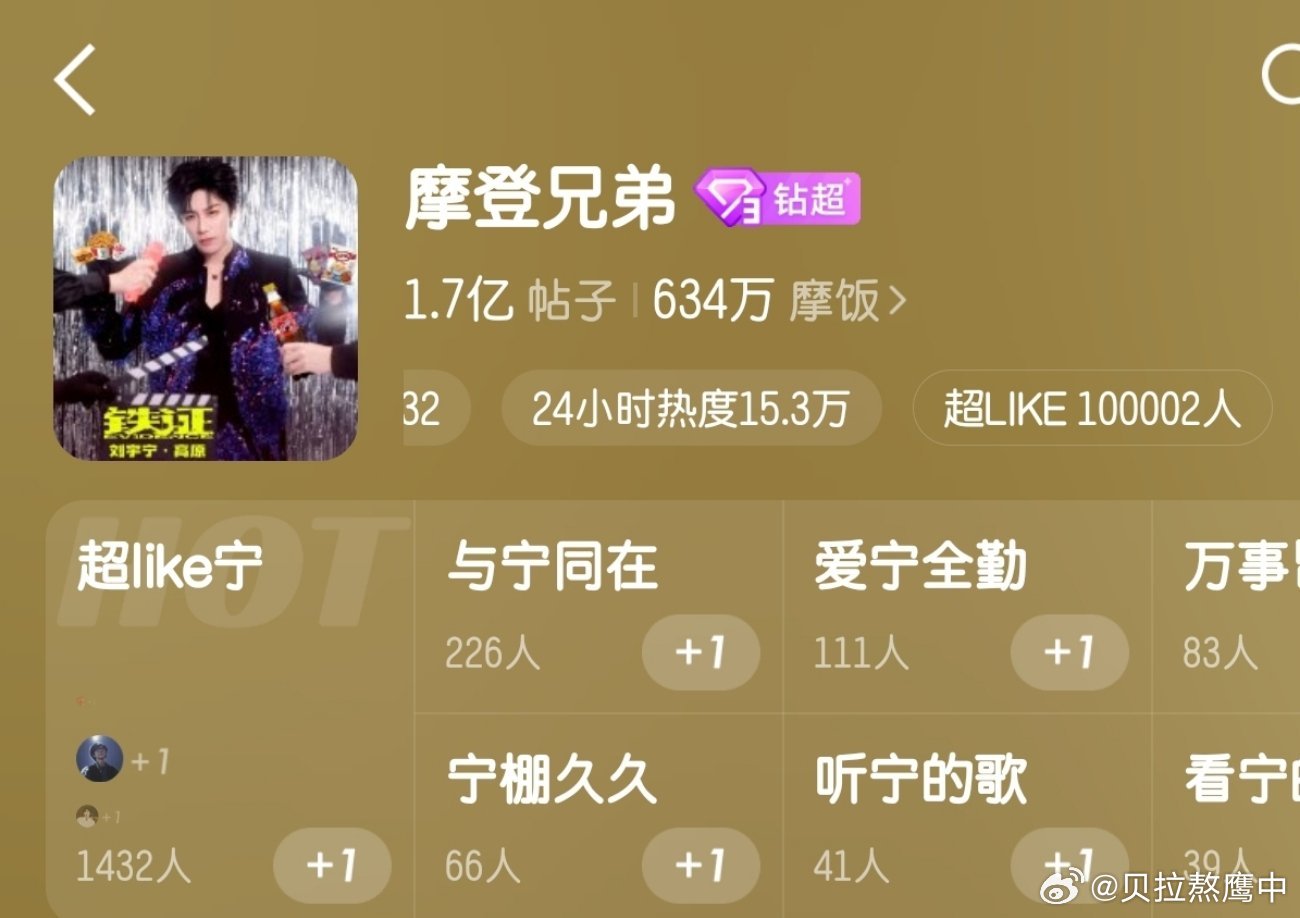 恭喜摩登兄弟超话超like破10w人卡在最后一刻达成了大家都好厉害呀向着下一个目