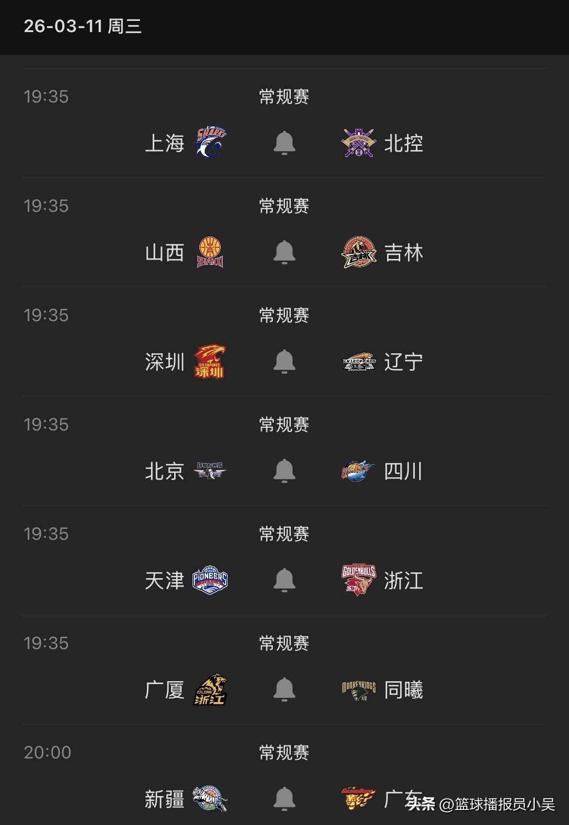 今晚CBA共有8场比赛！焦点战广东VS新疆！

1.广东VS新疆，广东队目前17