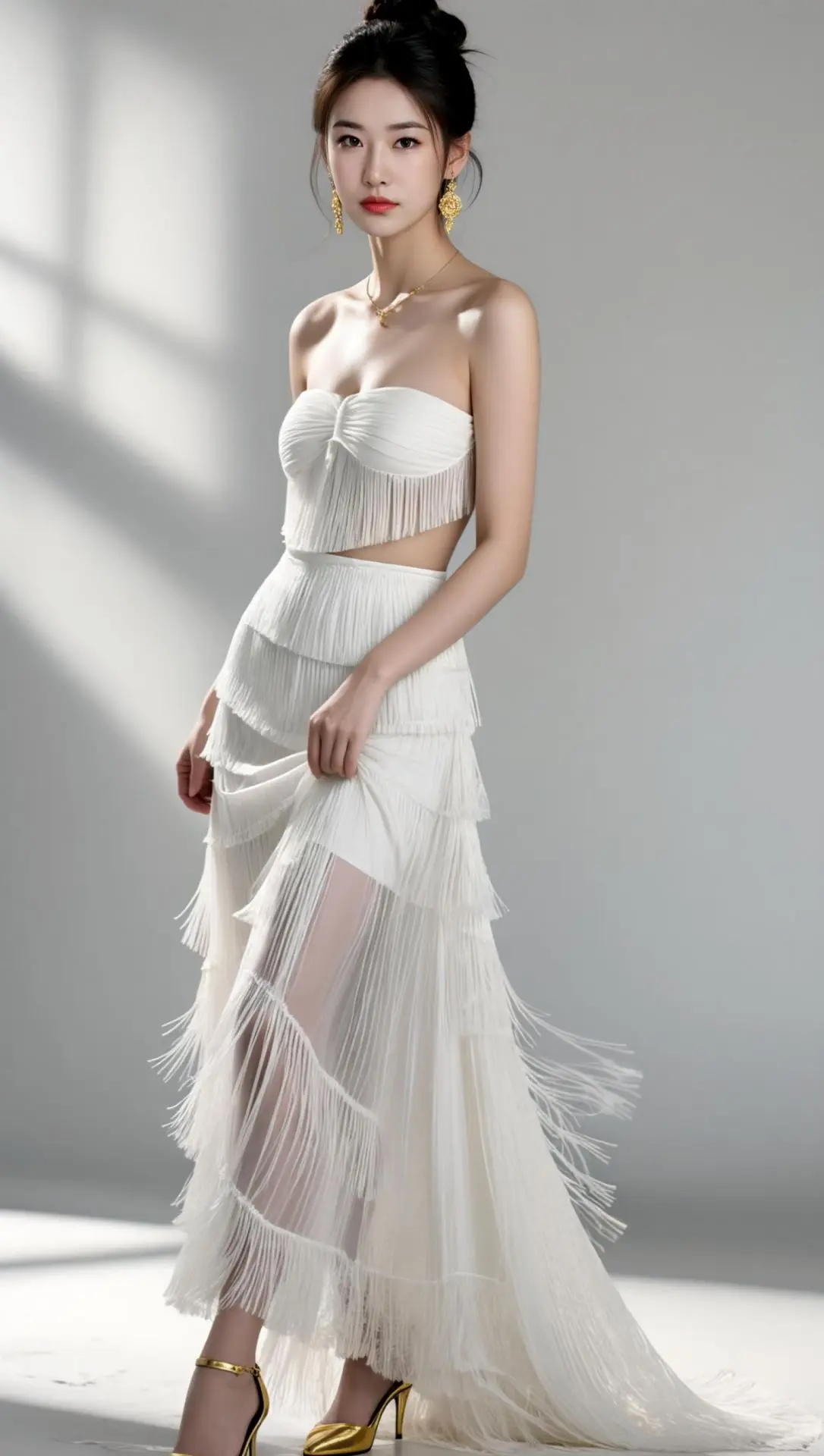 AI流苏白裙写真 ai创作