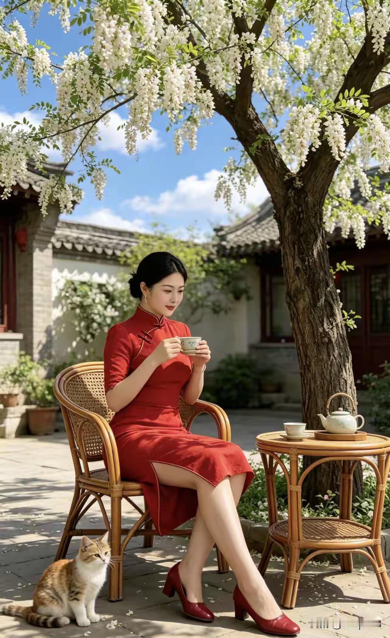 上联：你以清风下酒；
下联：我以白云下饭。