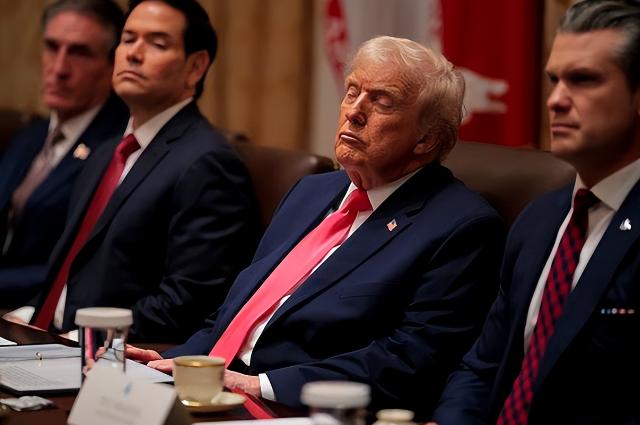 谁能料到堂堂美国总统竟把内阁工作会议当成了“午睡小窝”，前两天的白宫内阁会议上7