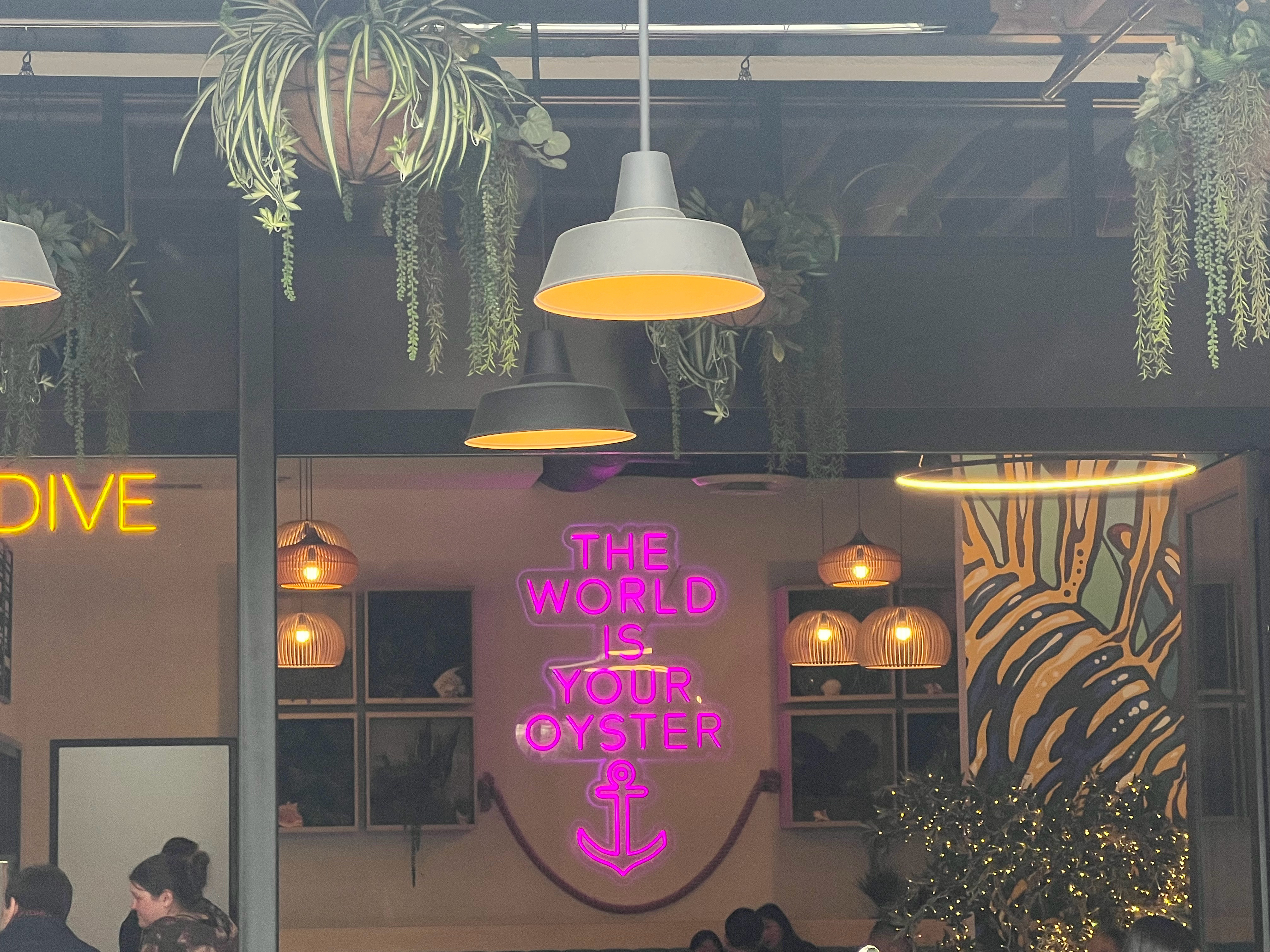 美国餐厅里这句话还记得吗？之前做过节目：The world is your oy