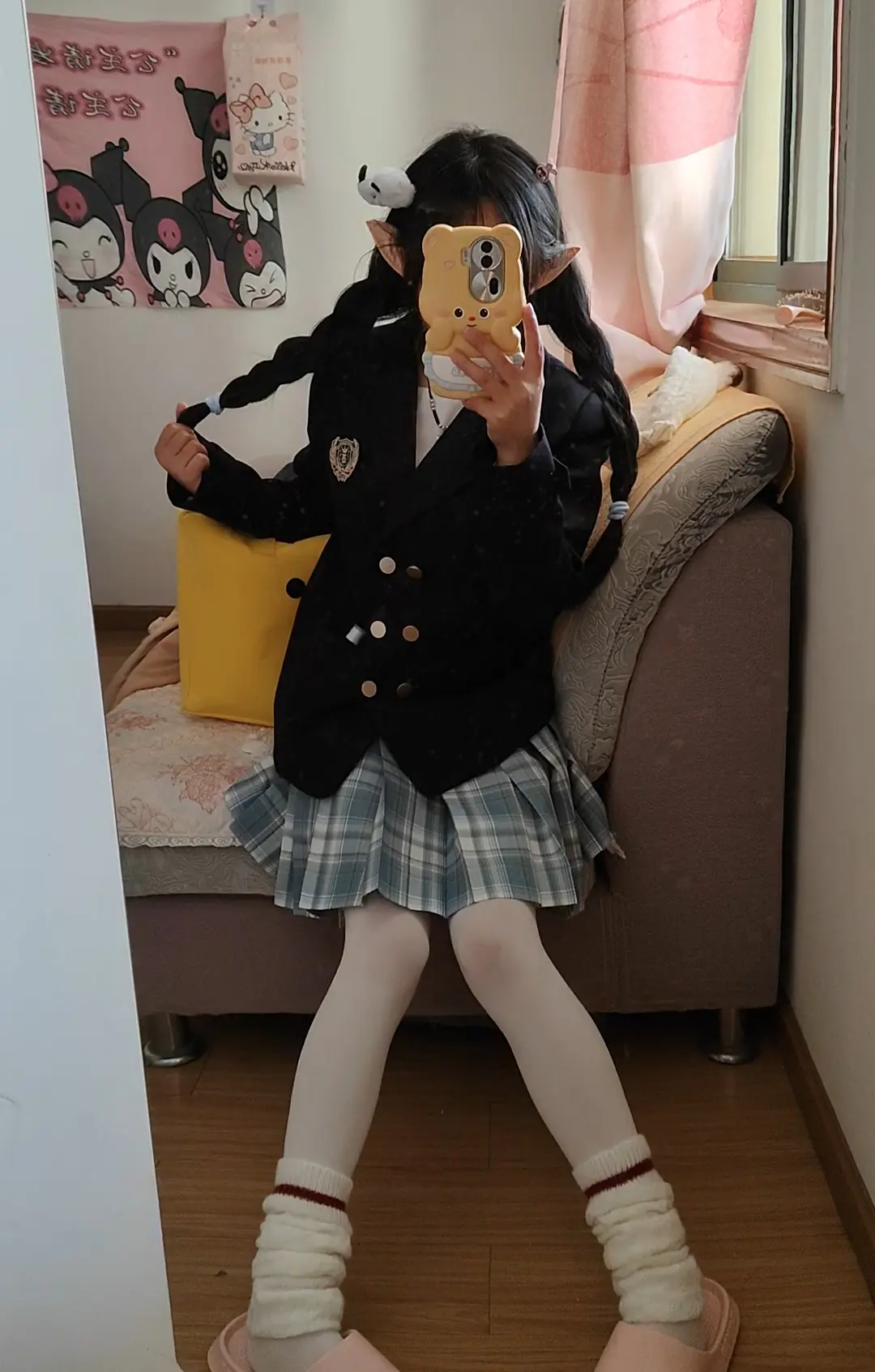 甜妹 jk jk制服 对镜拍 不愧是jk