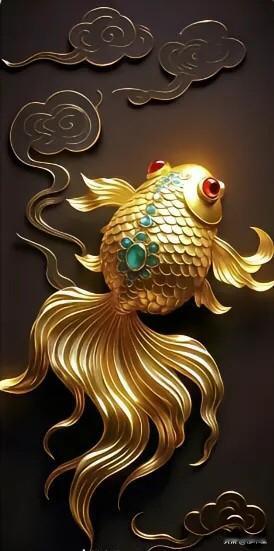 见此鱼者
你会年年有余。你会越来越富足，每年都有剩余的钱财，生活不愁，
你会如鱼