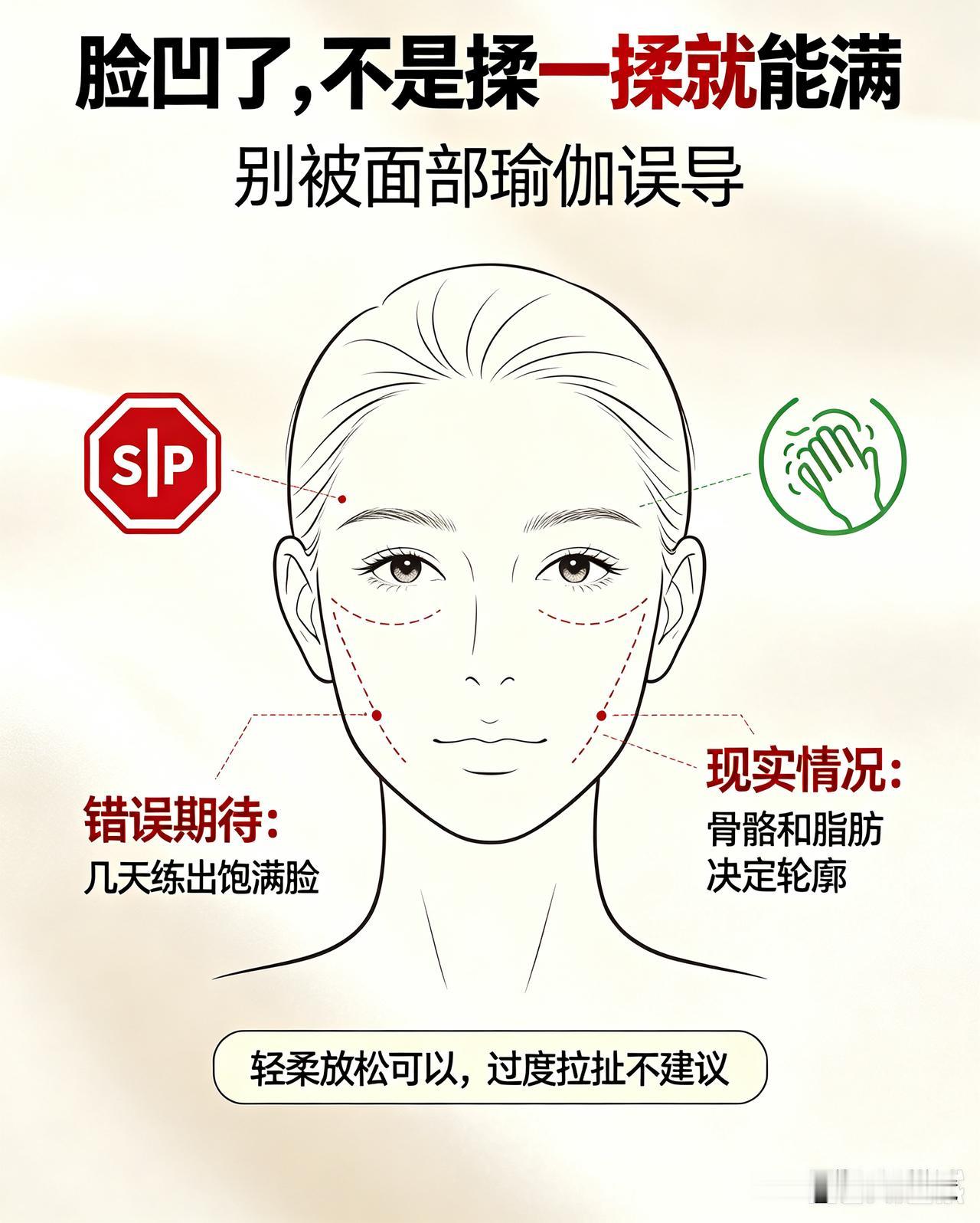 别再瞎练面部瑜伽！凹陷的脸，是练不饱满的✨
 
刷短视频，随手一划，到处都是面部