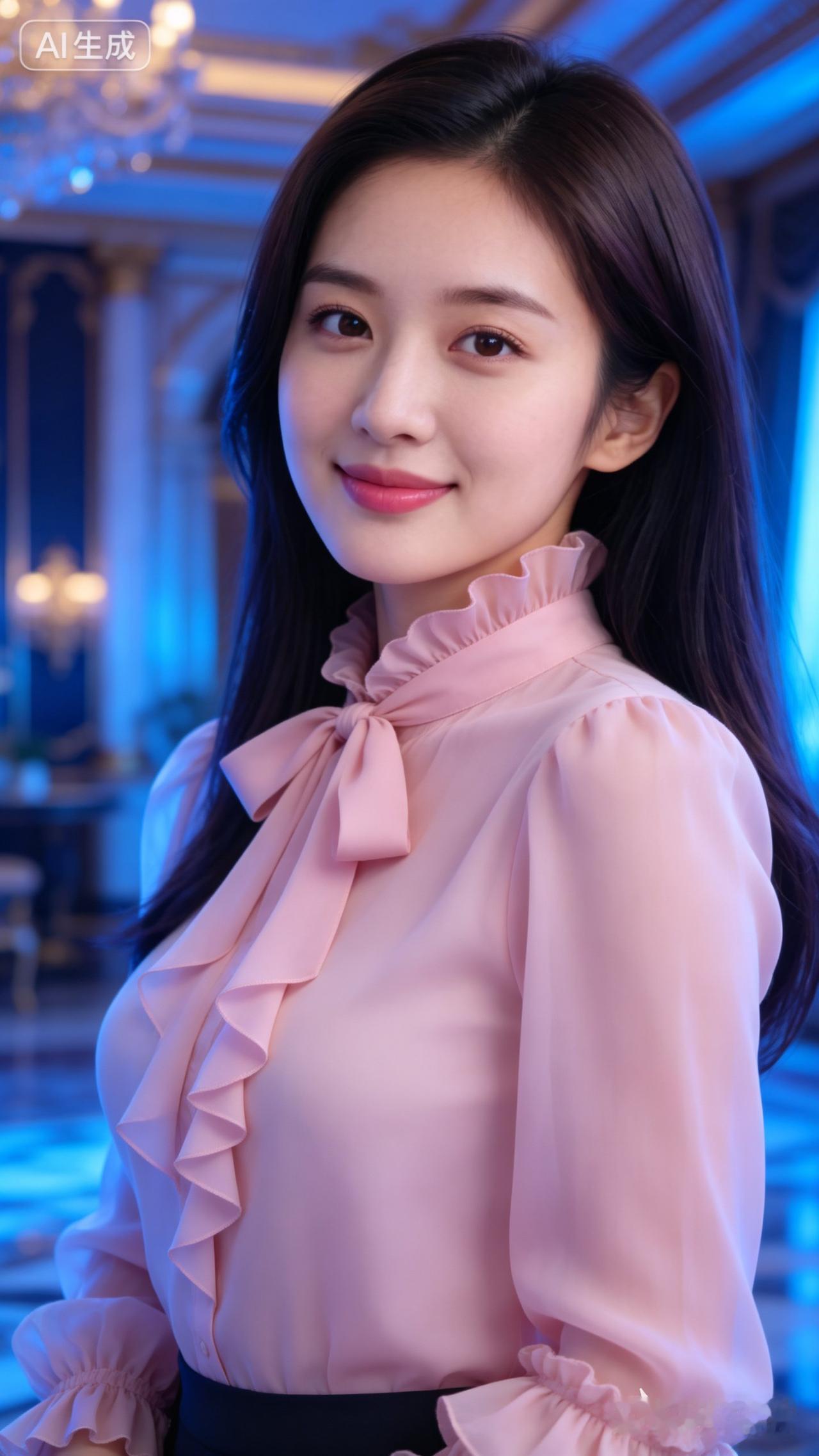 优雅粉裙少女，微笑面对未来！