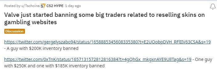 【V社封禁向菠菜网站售卖CSGO饰品用户】此前V社发布了新的Steam用户行为准