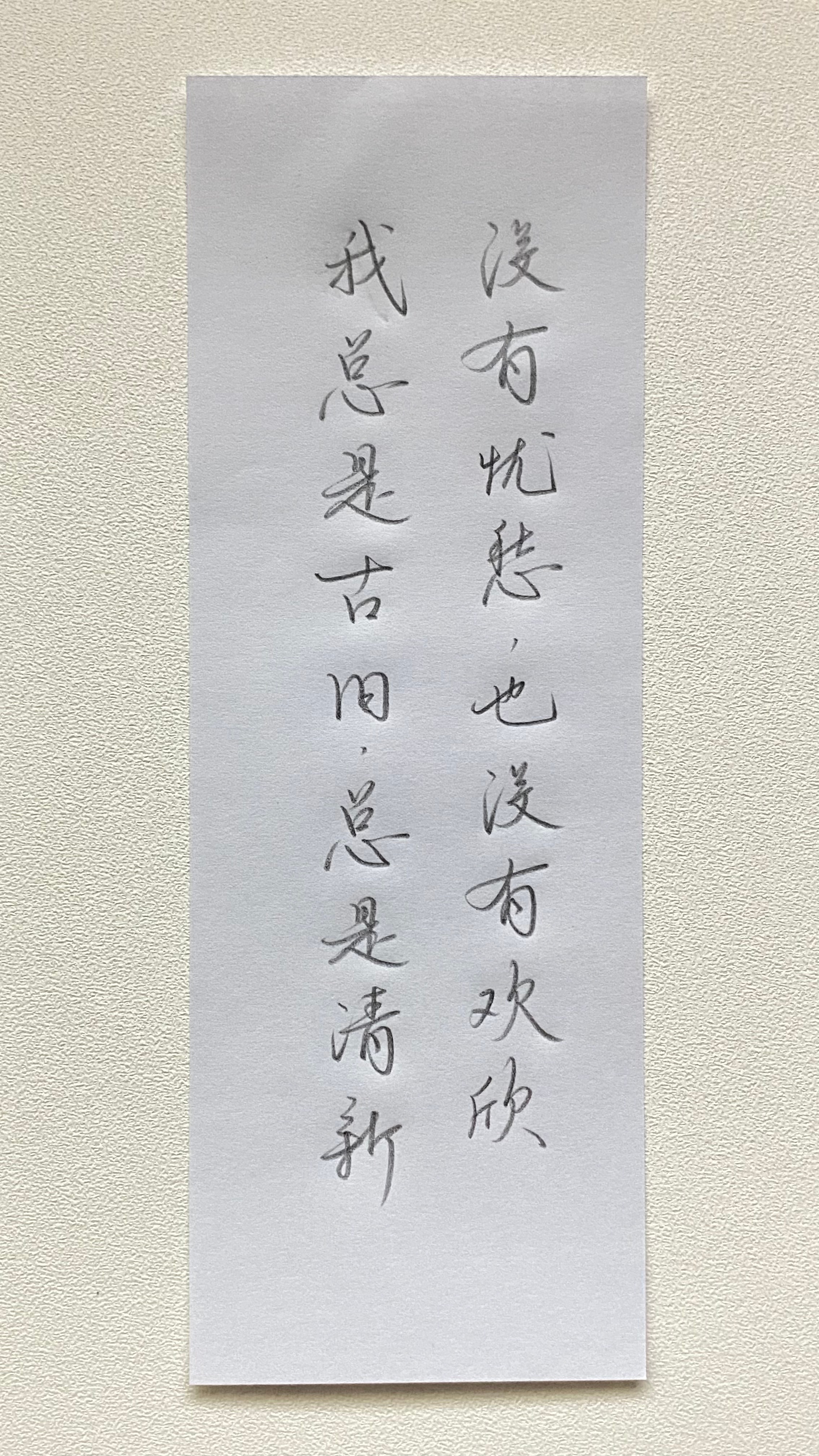 今日作业（2025.2.25）没有忧愁，也没有欢欣，我总是古旧，总是清新。—陈梦