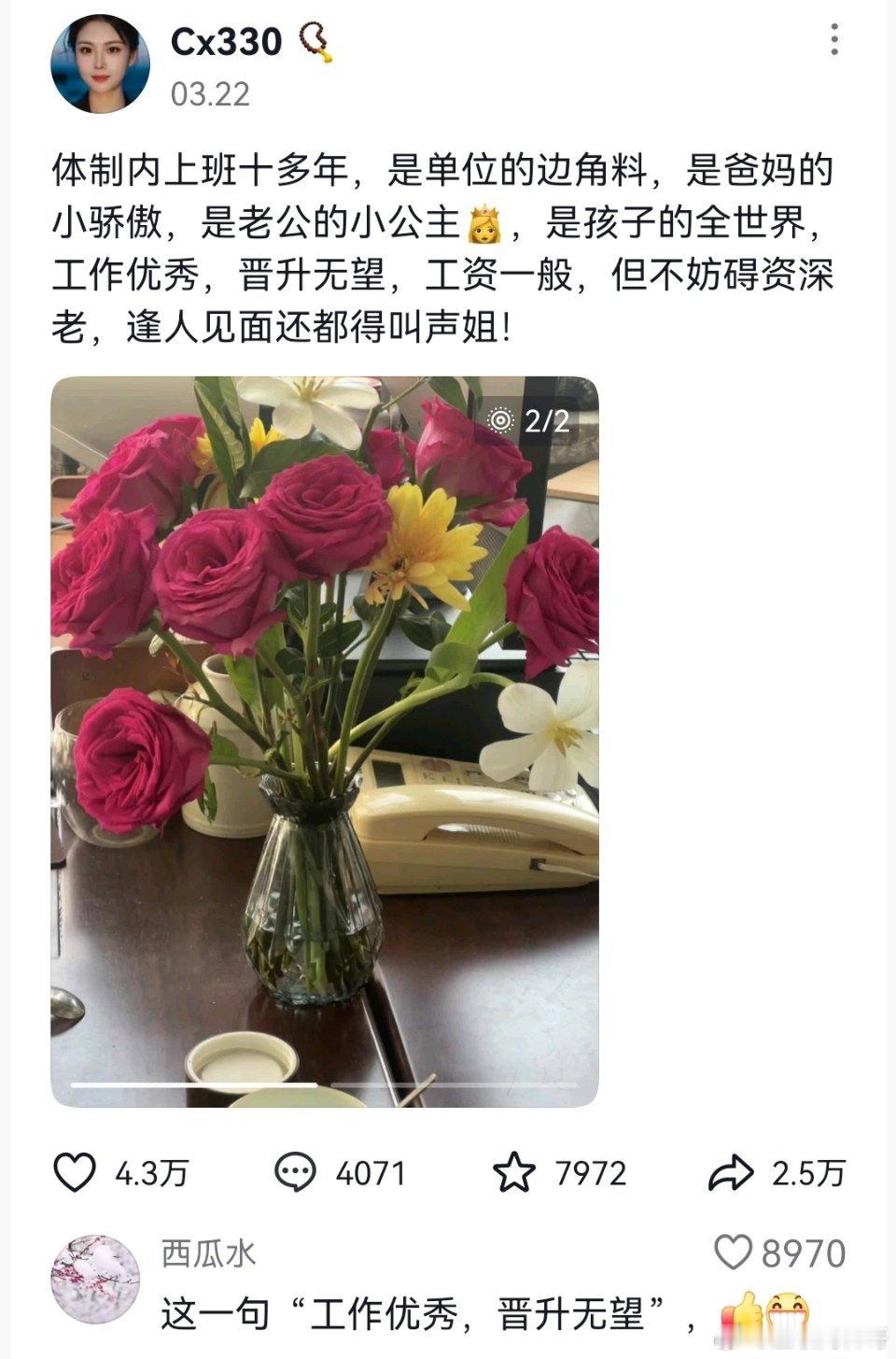 这就是很多体制内人的真实写照！又安逸，又无奈的感觉。 ​​​