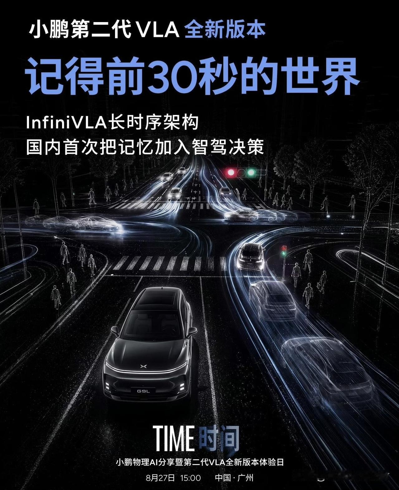 小鹏这个第二代VLA新版本有意思啊。

号称“记得前30秒的世界”、还能“预判6