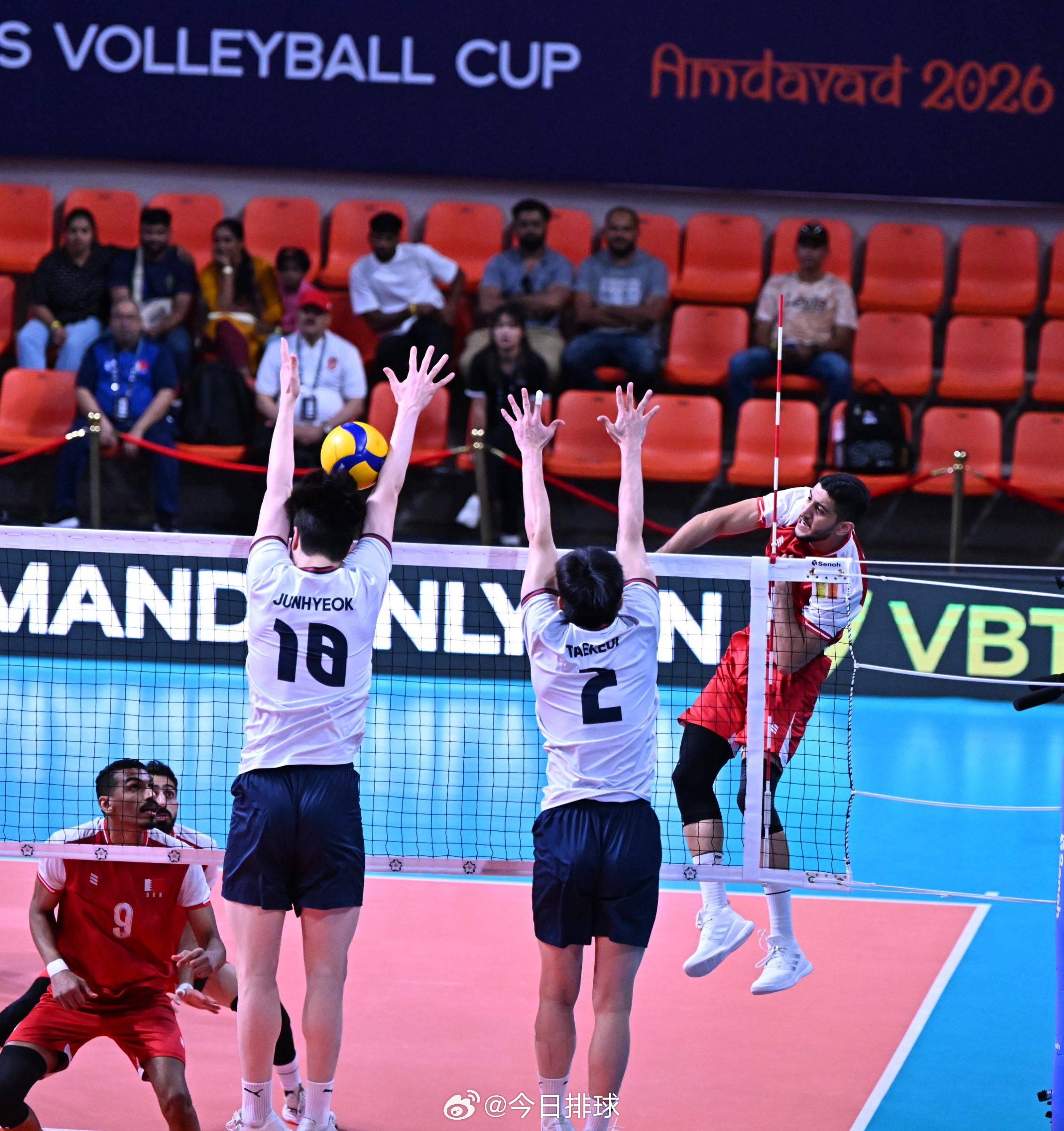 2026男排亚洲杯 半决赛第一场，韩国男排刚刚以3-1（25-23, 25-22