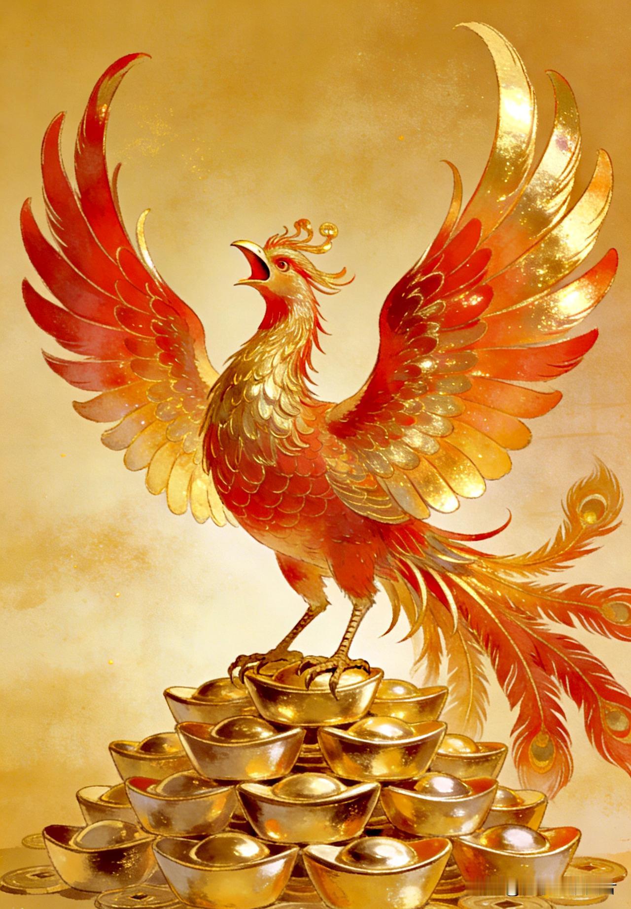 凤凰鸣叫，横财必到。