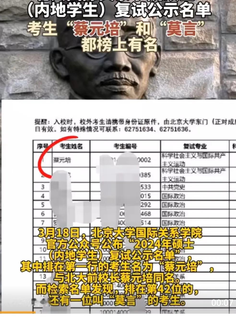 莫名其妙！蔡元培上热搜，原来是这么回事：

据悉，北大国际关系学院官方公众号公布