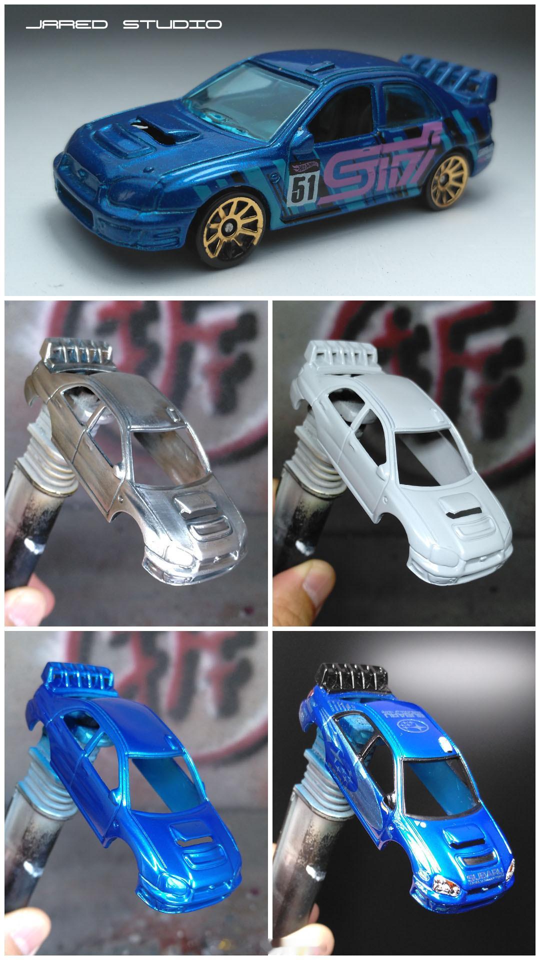 hotwheels风火轮斯巴鲁斯巴鲁翼豹 完工一辆翼豹S10 WRC改色，喷金属