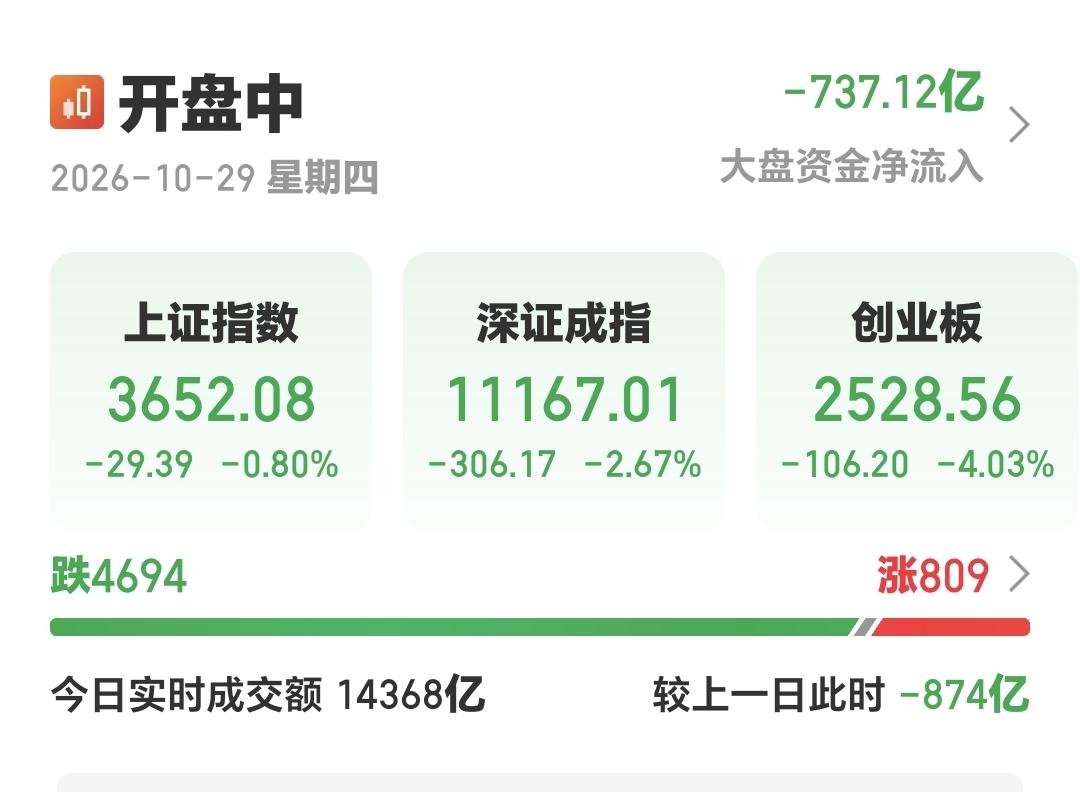 基金：市场跌得哗啦啦，我筹码捞得笑哈哈
市场现在指数下跌幅度扩大，创业板指下跌幅