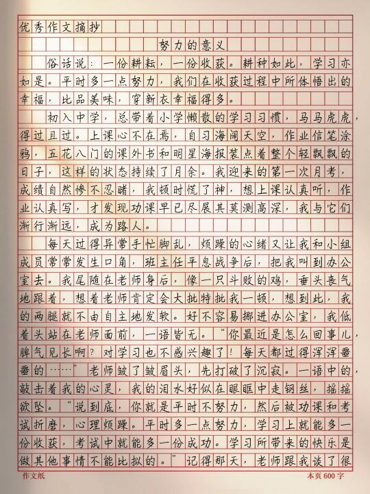 作文《努力的意义》