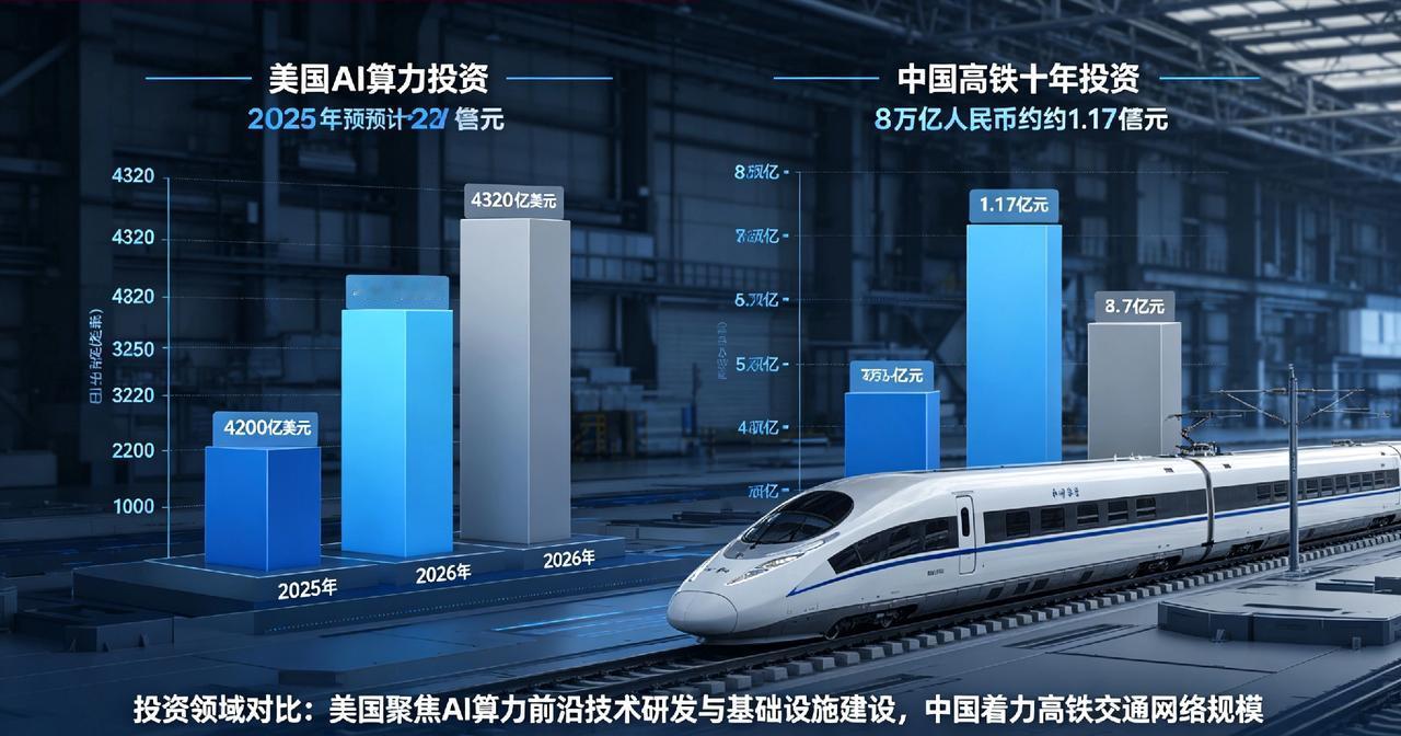美国的AI算力投资的强度远超当年的中国高铁 

2025年，美国在AI算力上的投