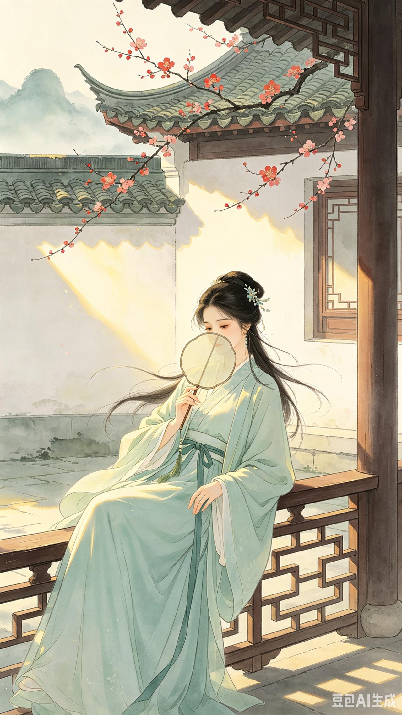 一袭白衣，一抹浅笑，于山水之间，静听时光流淌。
这组古风壁纸，将诗意藏于画卷，愿