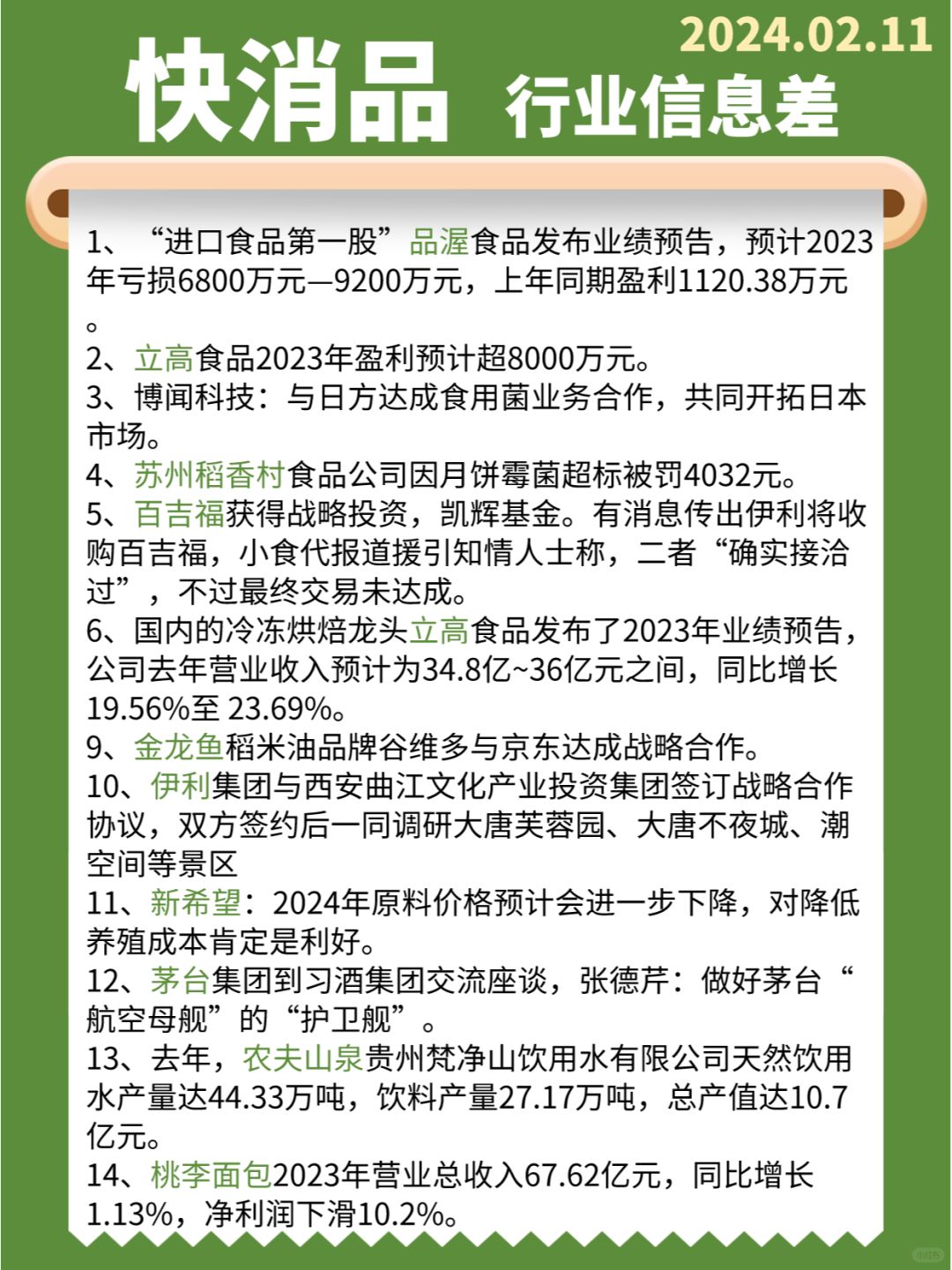 【快消品】行业信息差