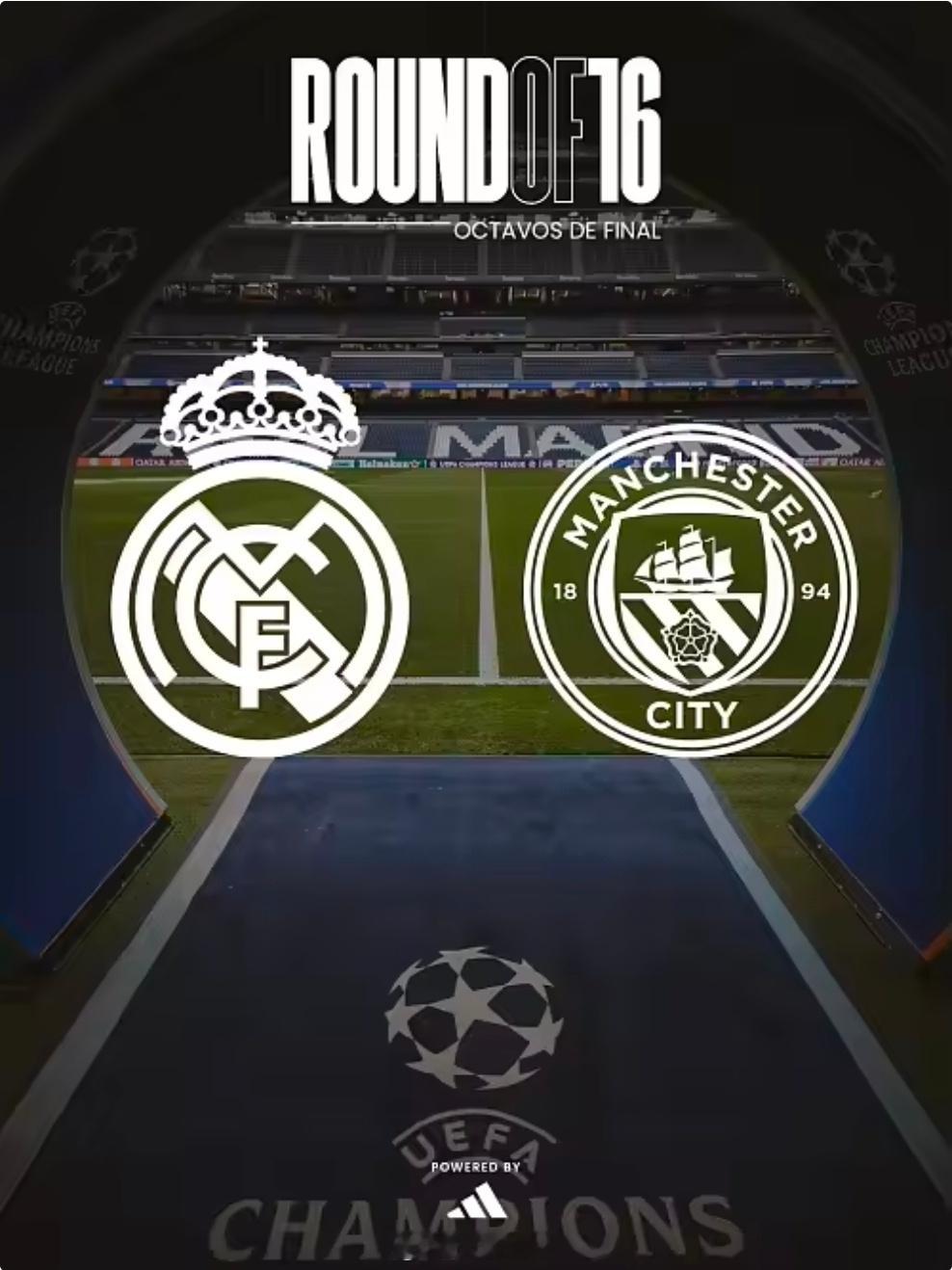 欧冠抽签锁定收视！皇马曼城连续5年欧冠淘汰赛相遇，完整交锋记录一览今晚19点，欧