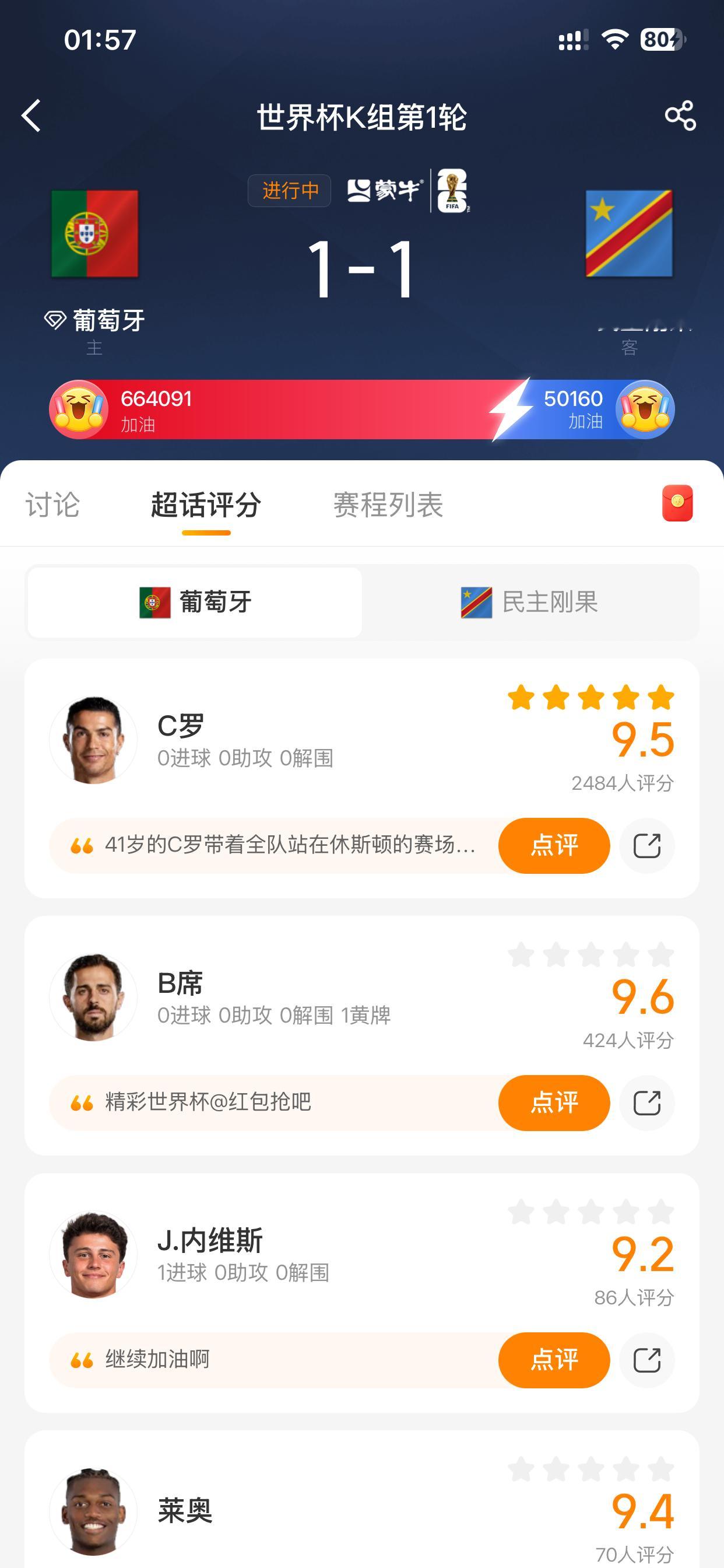 葡萄牙vs民主刚果C罗牛逼 都给我来看C罗 