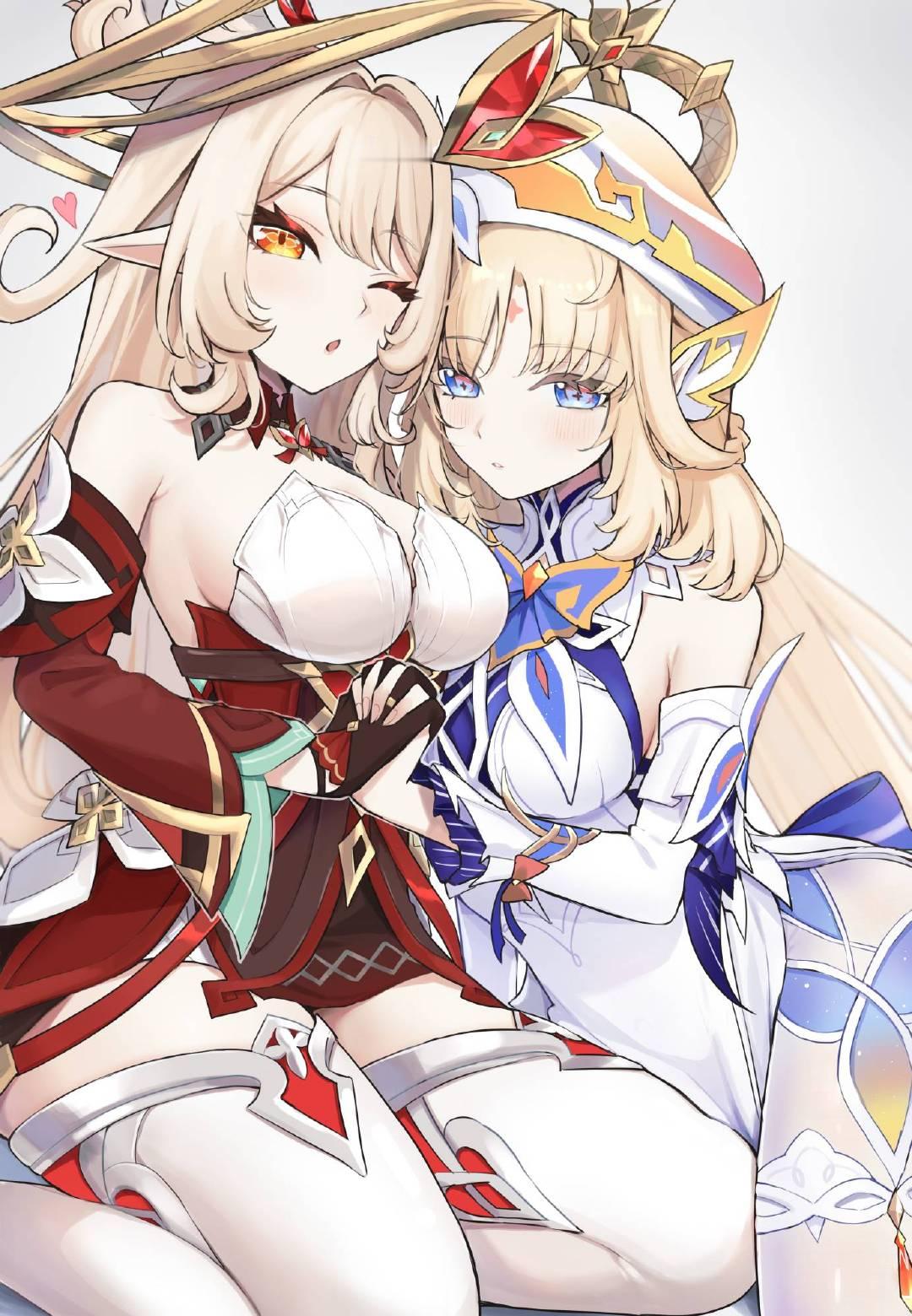 尼可·莱恩、艾莉丝——原神——画师: ウラ，网页链接