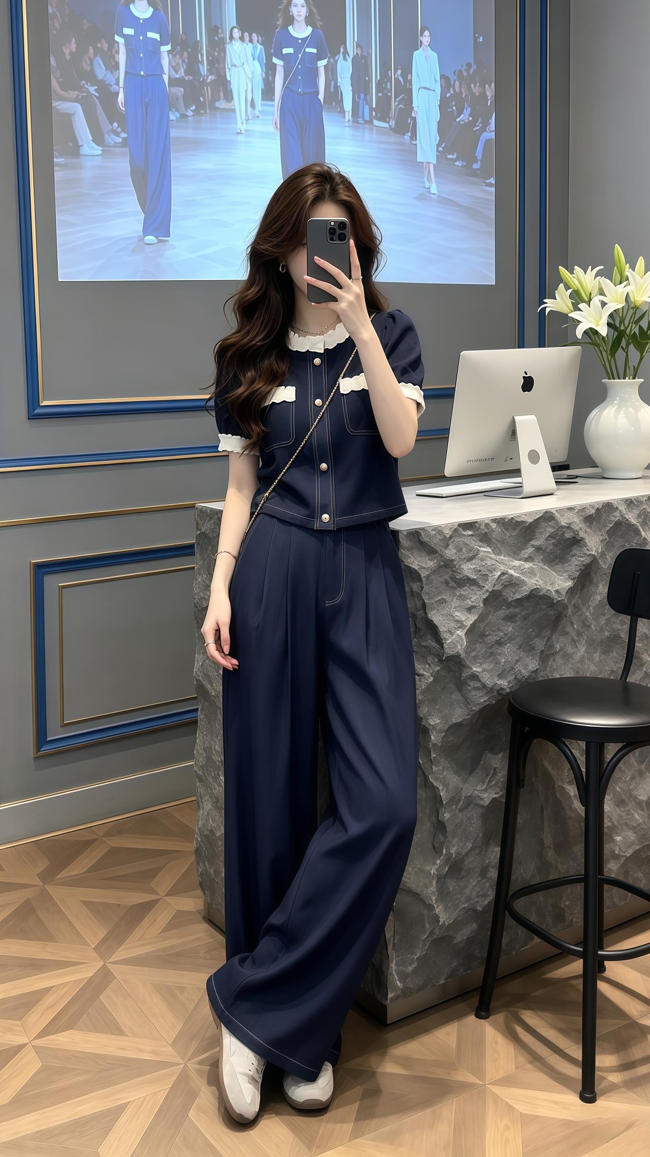 高级阔腿套装 法式小套装 穿搭韩系穿搭 ootd穿搭