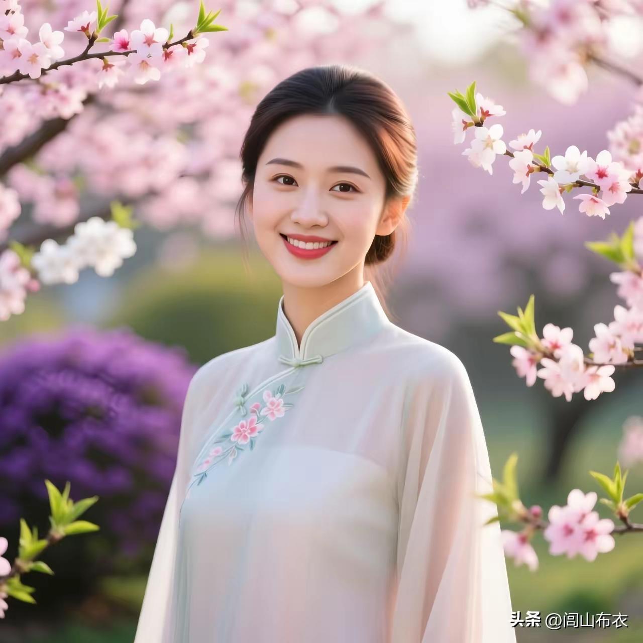 捣练子·春绽
桃李艳，灿如霞，
紫白红绿织成画。
平分春色千家暖，
四月芳菲满天