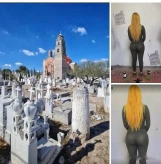 墨西哥这事儿够稀罕：伊达尔戈州的公共墓地里，一女子被警察抓了——原因是有人撞见她