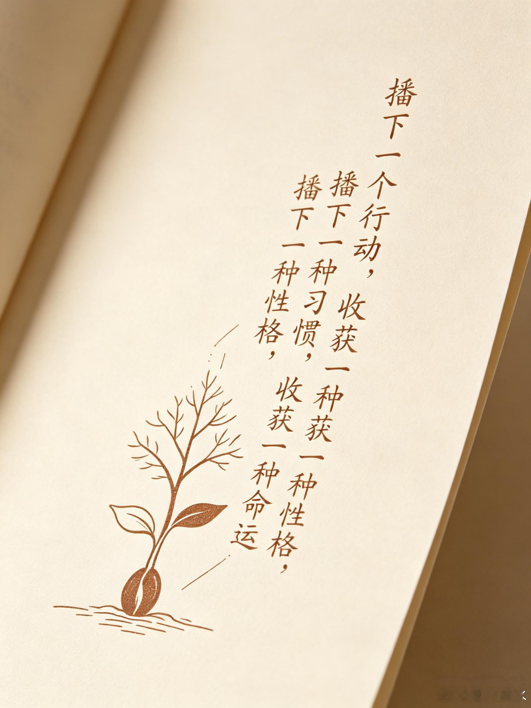 性格决定命运这句话太残忍了播下一个行动，收获一种习惯；播下一种习惯，收获一种性格