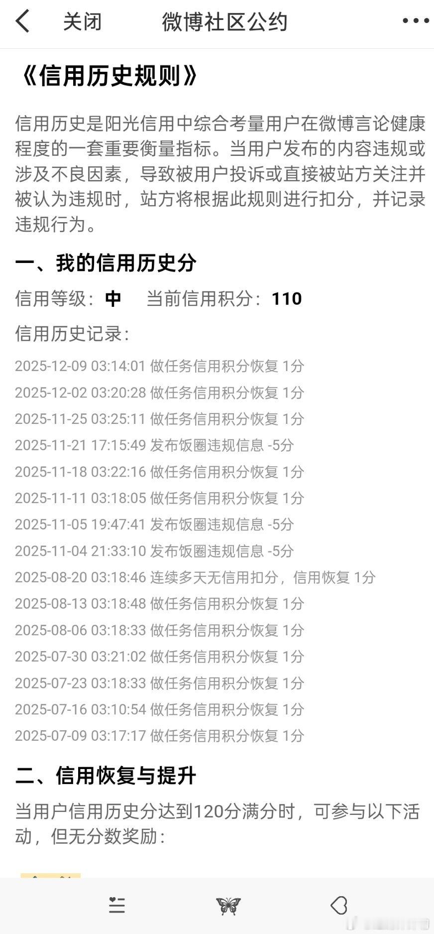 说实话，玩微博这么多年，还是第一次看我的阳光信用 