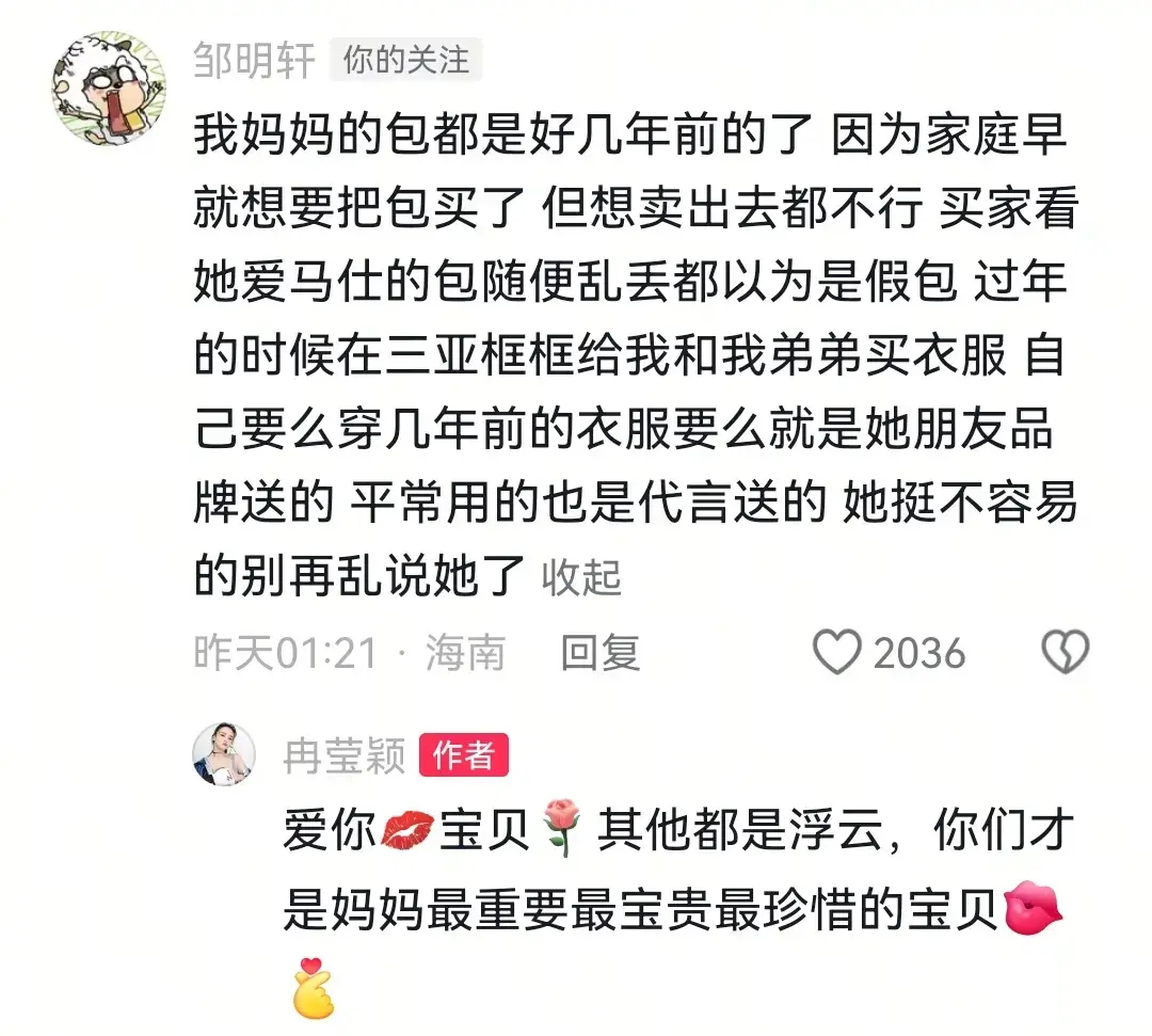 冉莹颖否认败家 轩轩为妈妈发声：她挺不容易的别再乱说她了 邹市明妻子冉莹颖发布视