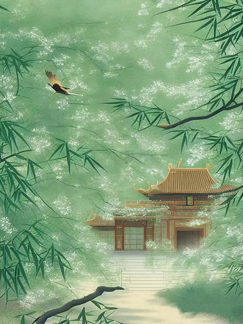 晚安，三无量。今朝无限思，云树绕湓城。 
