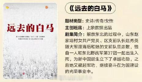 曝白玉兰视帝视后出演远去的白马 史诗传奇女性题材剧集，李路执导，高满堂、朱秀海联