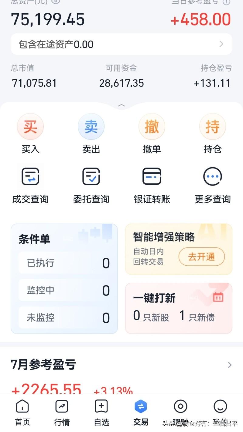 指数大跌时还赚几千，
指数大涨反而账户还缩水了。
科技泡沫不灭，老登难涨。