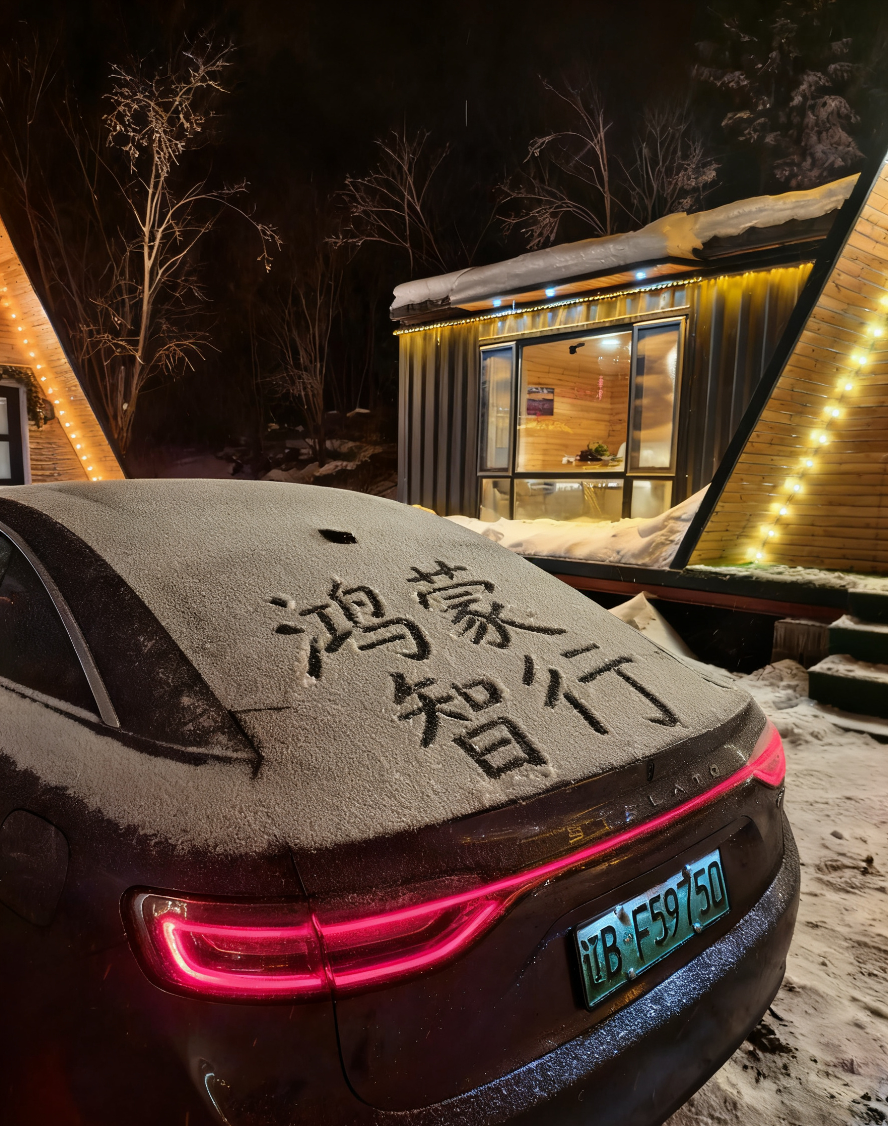 今天是鸿蒙智行年终媒体答谢宴，我在吉林延边，跟老婆干杯。 和龙·老里克湖