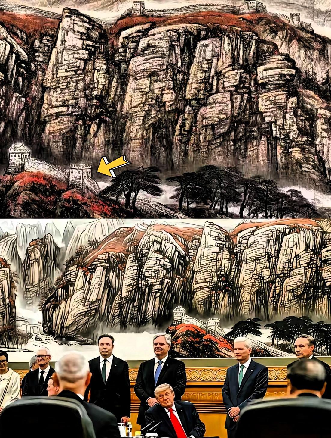 刚刷到白宫发的一张官方照，
​实在耐人寻味。
​​画面主角明明是政要，
​但最抢
