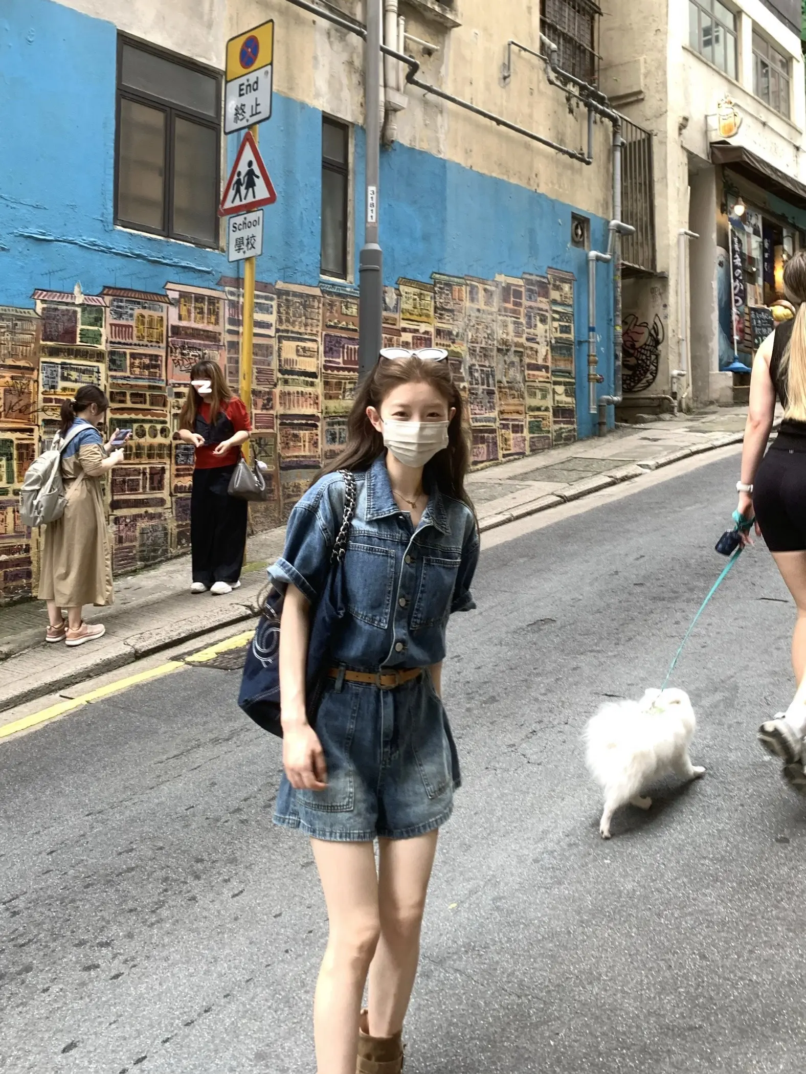 古早感拍照 夏季穿搭 牛仔复古穿搭 香港