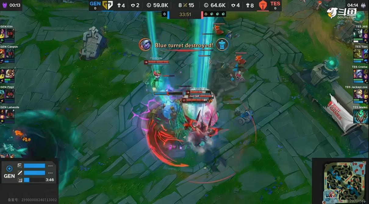 干得漂亮！！！【TES 1-0 GEN】#tes完美操作迅速拿下第一局##沙特电