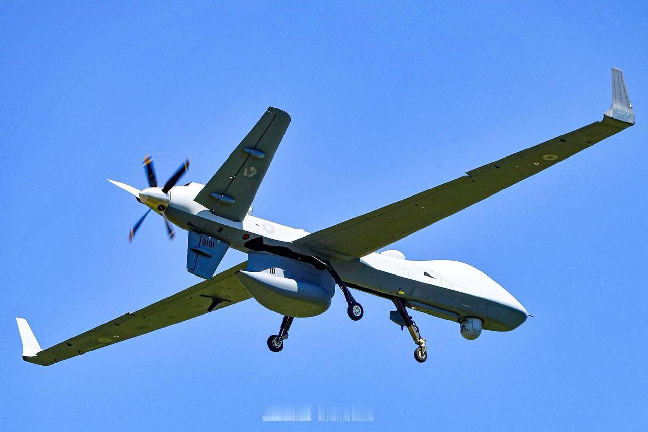 伪台蛙军向美国采购的4架MQ-9B“海上卫士”无人机，首批2架今年6月运抵台湾并