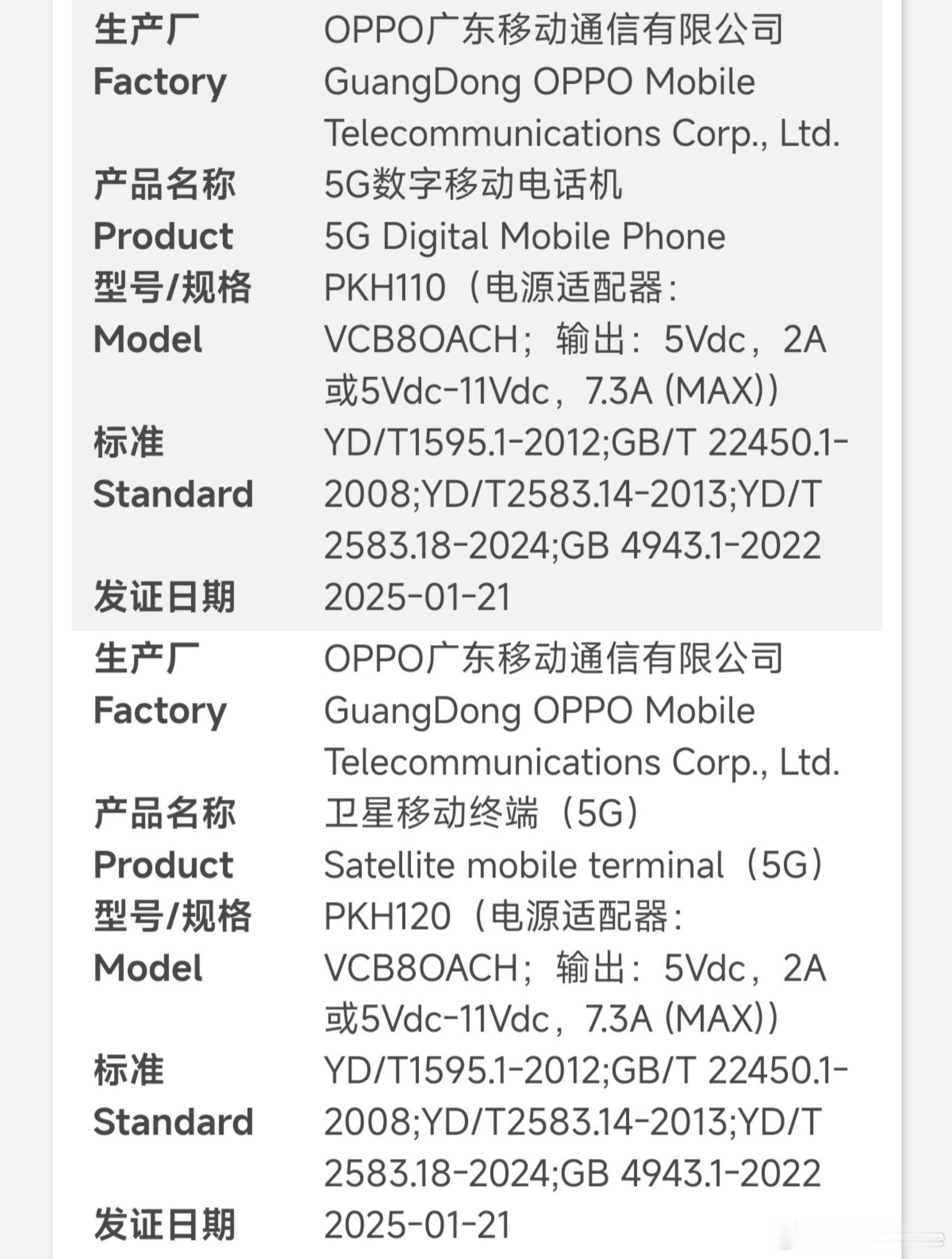 OPPO Find N5和OPPO Find N5卫星版通过3C认证，80W+5