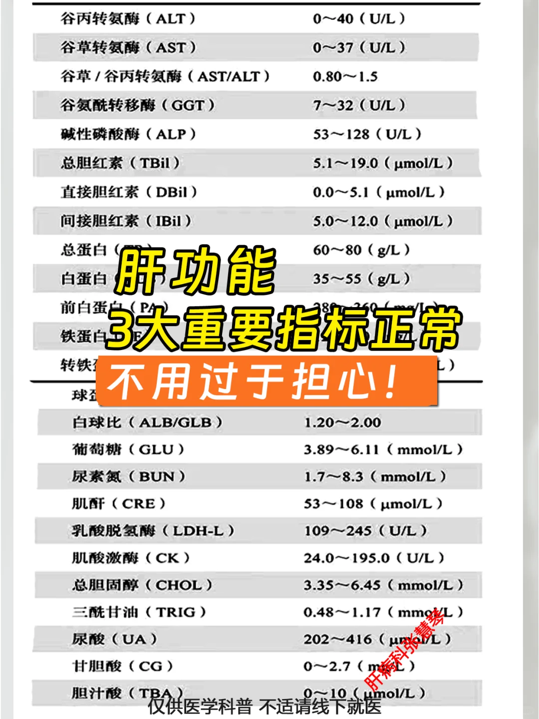 肝功能这3项指标正常，就不用过于担心！