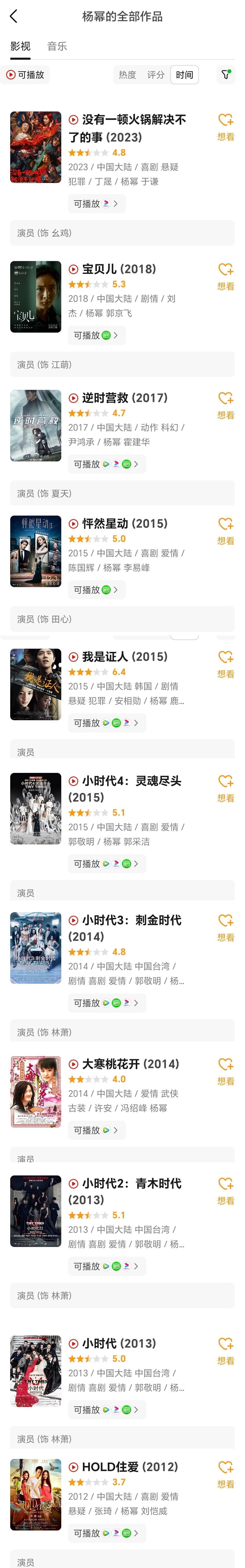 杨幂主演票房突破100亿与此同时，杨幂11部一番电影，6分以上及格的只有一部，不