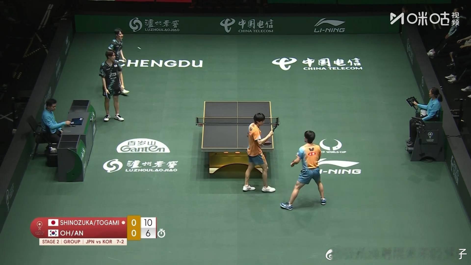 2025年国际乒联成都混合团体世界杯第二阶段：日本队🇯🇵八比二韩国队🇰🇷
