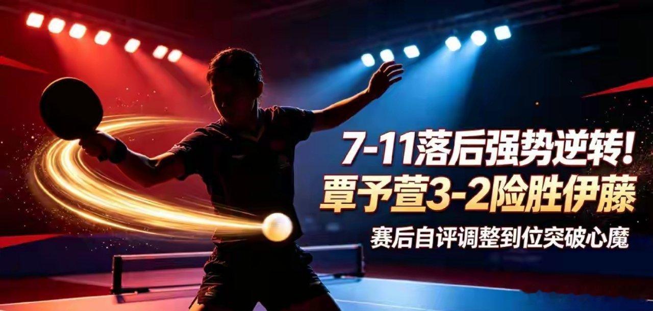 破案了！覃予萱3-2力克伊藤，赛后自评调整到位突破心魔北京时间凌晨结束的WTT瑞