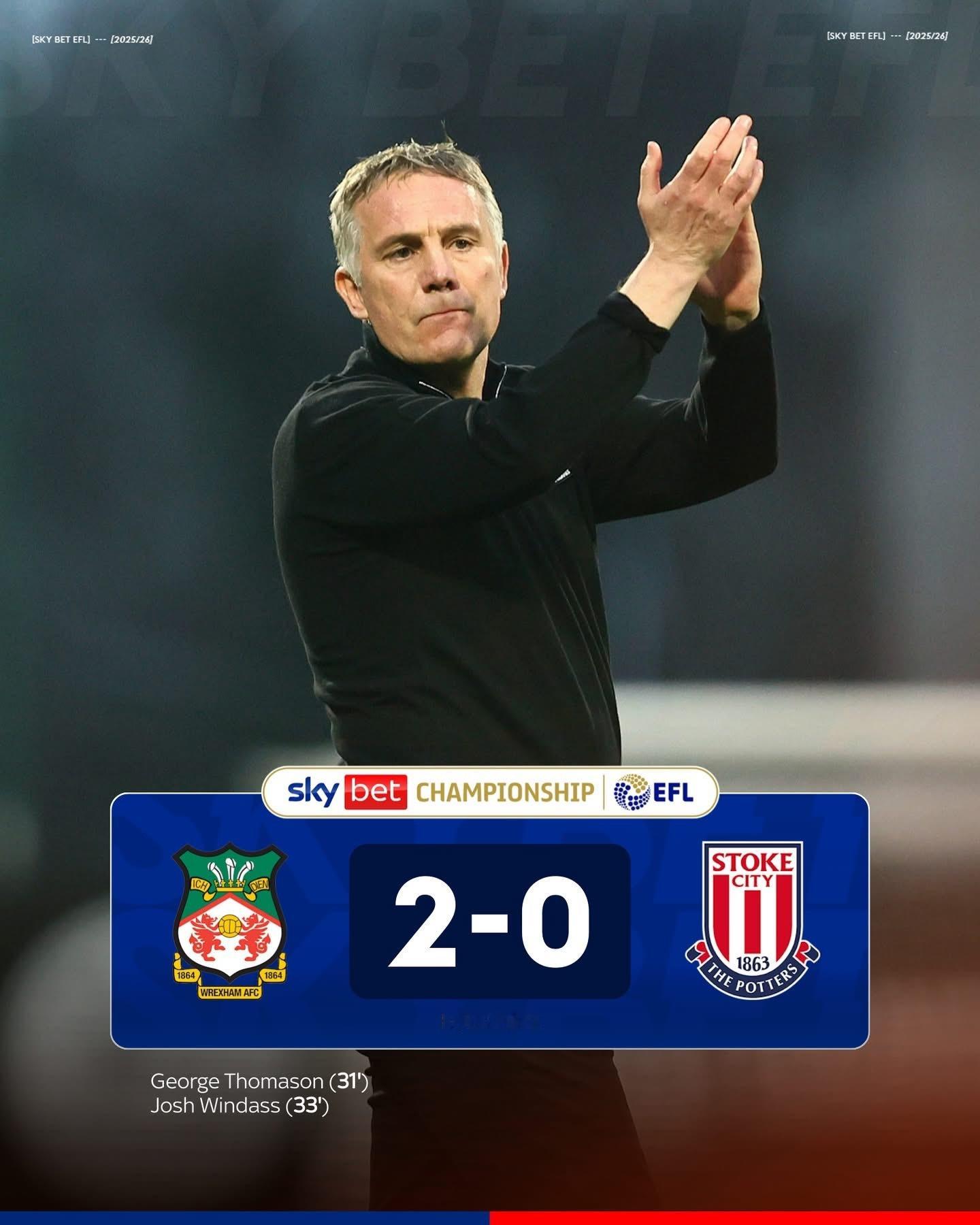 侯城喺近四場賽事（英冠）不勝，僅取得3和1敗，間接令第7位嘅域斯咸重燃升班希望。