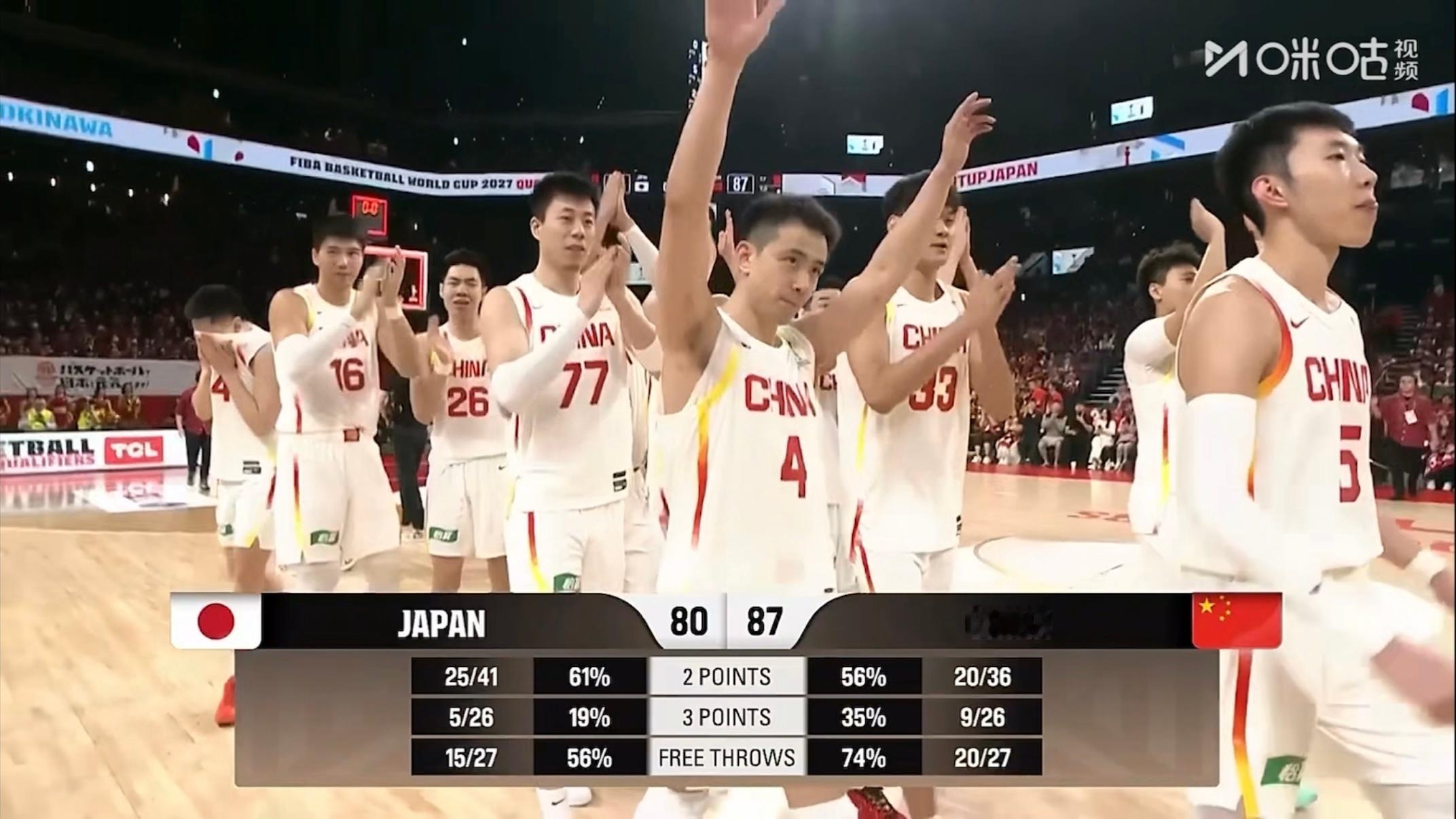 中国男篮87-80逆转日本男篮，赵继伟14分2篮板2助攻，每个进球都非常重要！中