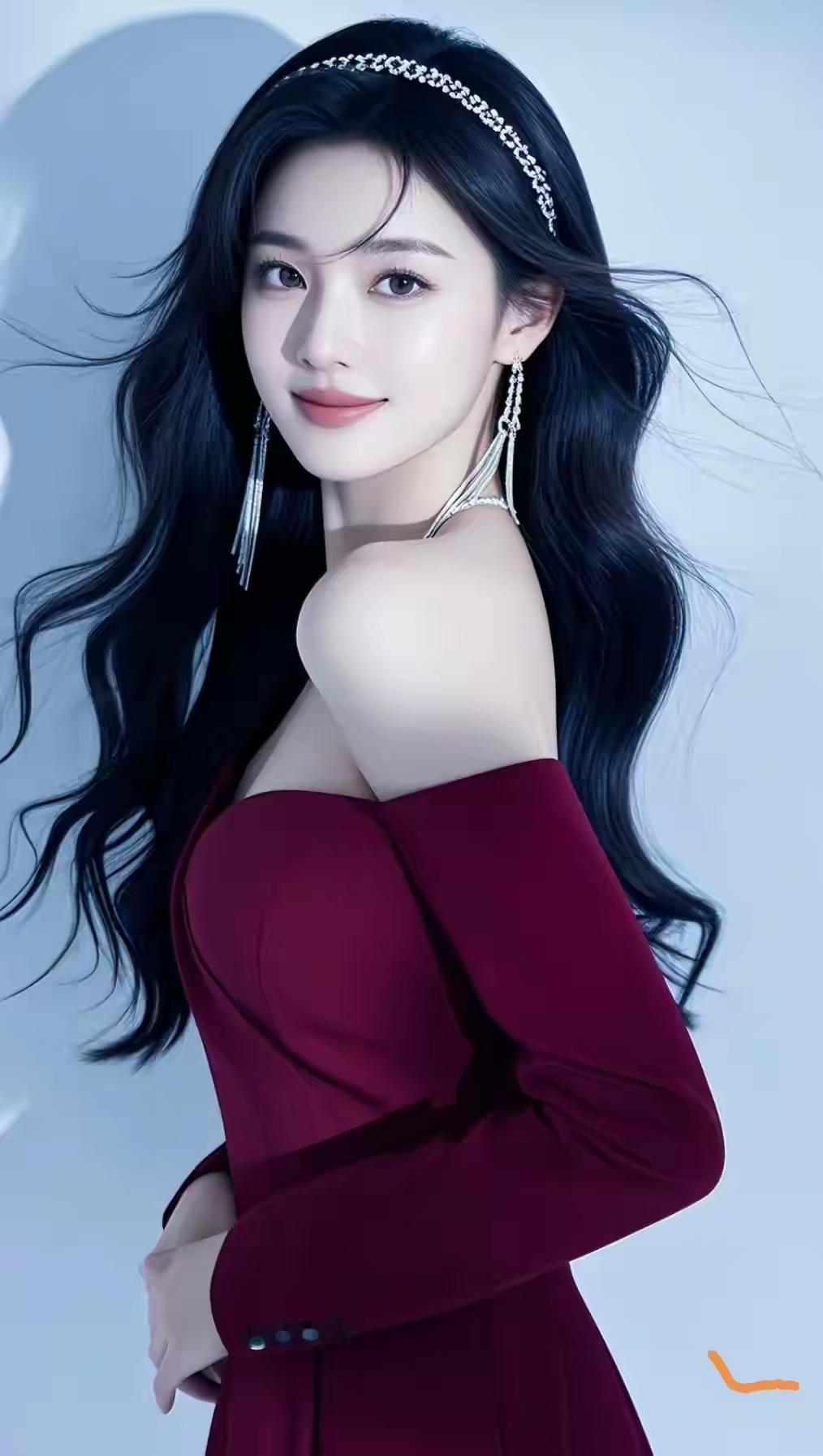 红衣美人，笑靥如花。