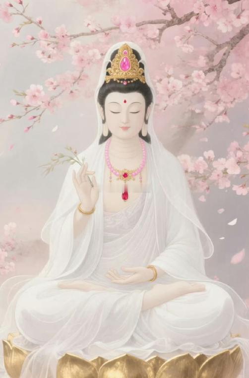 见观音菩萨，祈愿家人安康，所求皆如愿，所行皆坦途。在纷扰的日子里，愿我们都能寻得