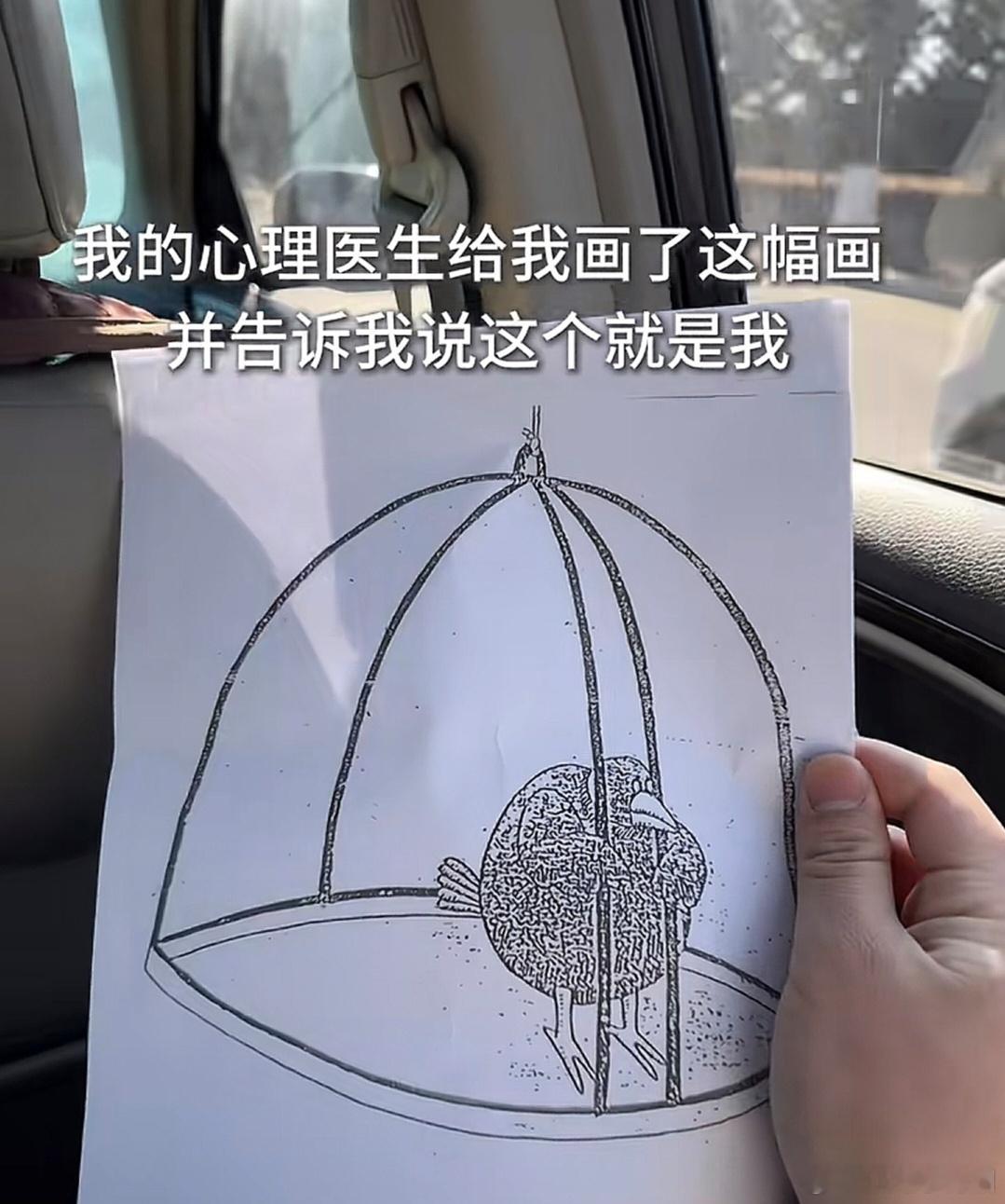 “我的心理医生给我画了这幅画，并告诉我说这个就是我。” 